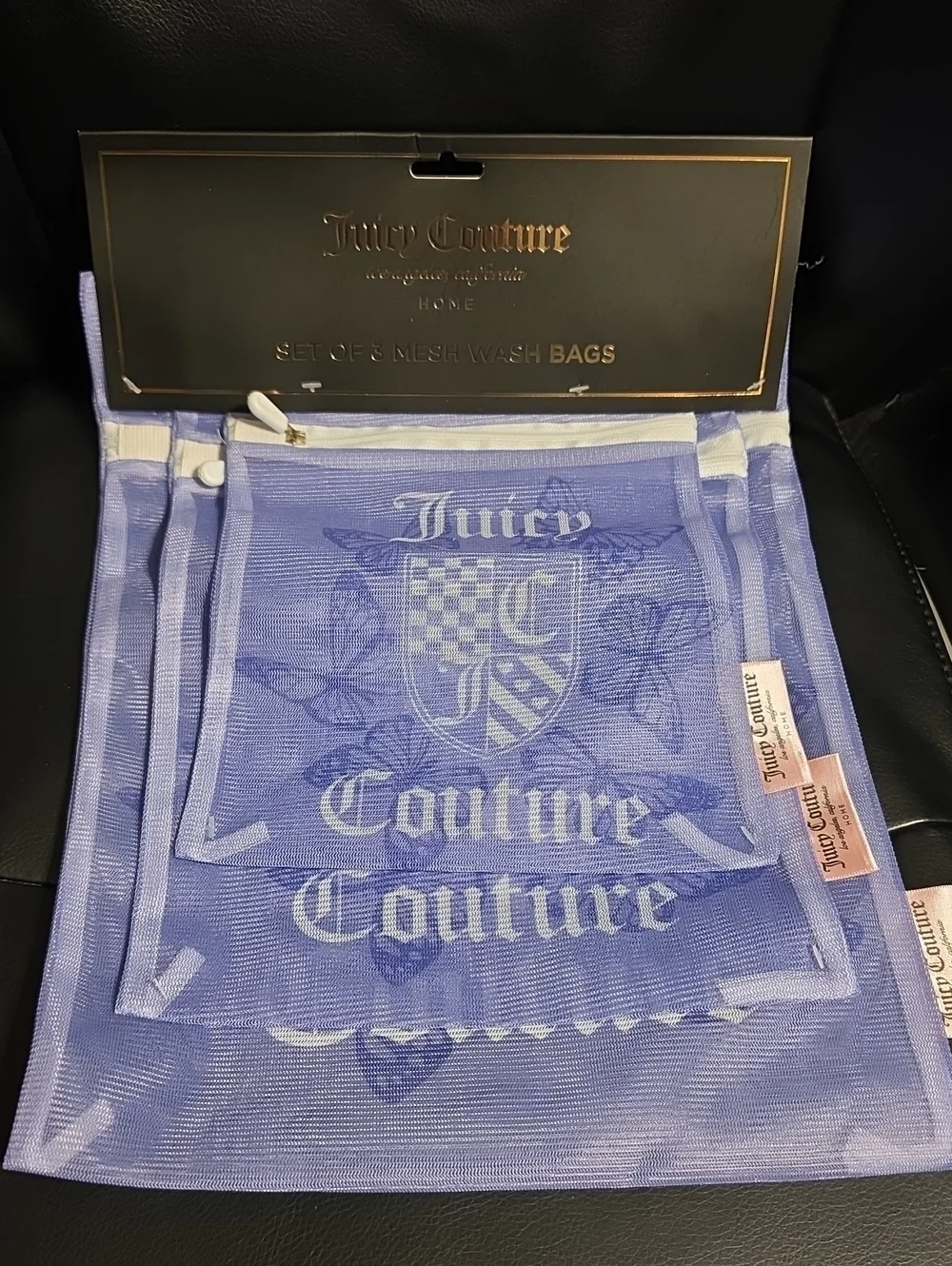 Juicy Couture Lavender Mesh Wash Bag Set